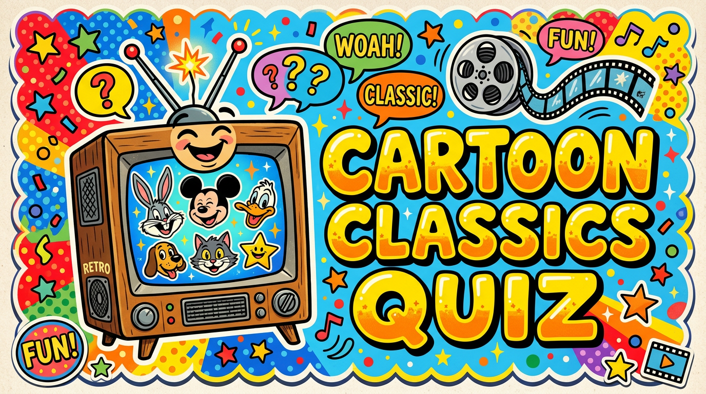 Retro television set with antenna, film reel and confetti in bright cartoon colours
