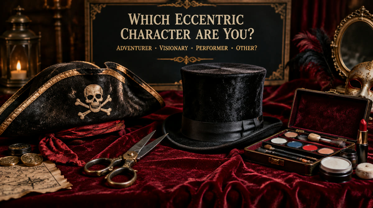 A collection of eccentric hats and a jar of dirt