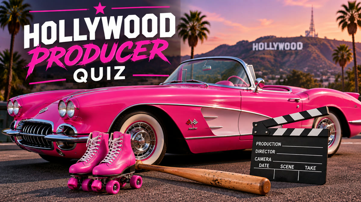 A pink stiletto heel and a movie clapperboard