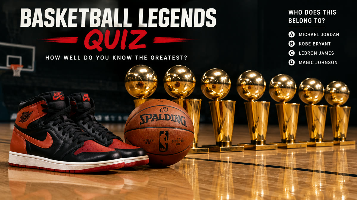 A red and black basketball shoe floating against a dark background