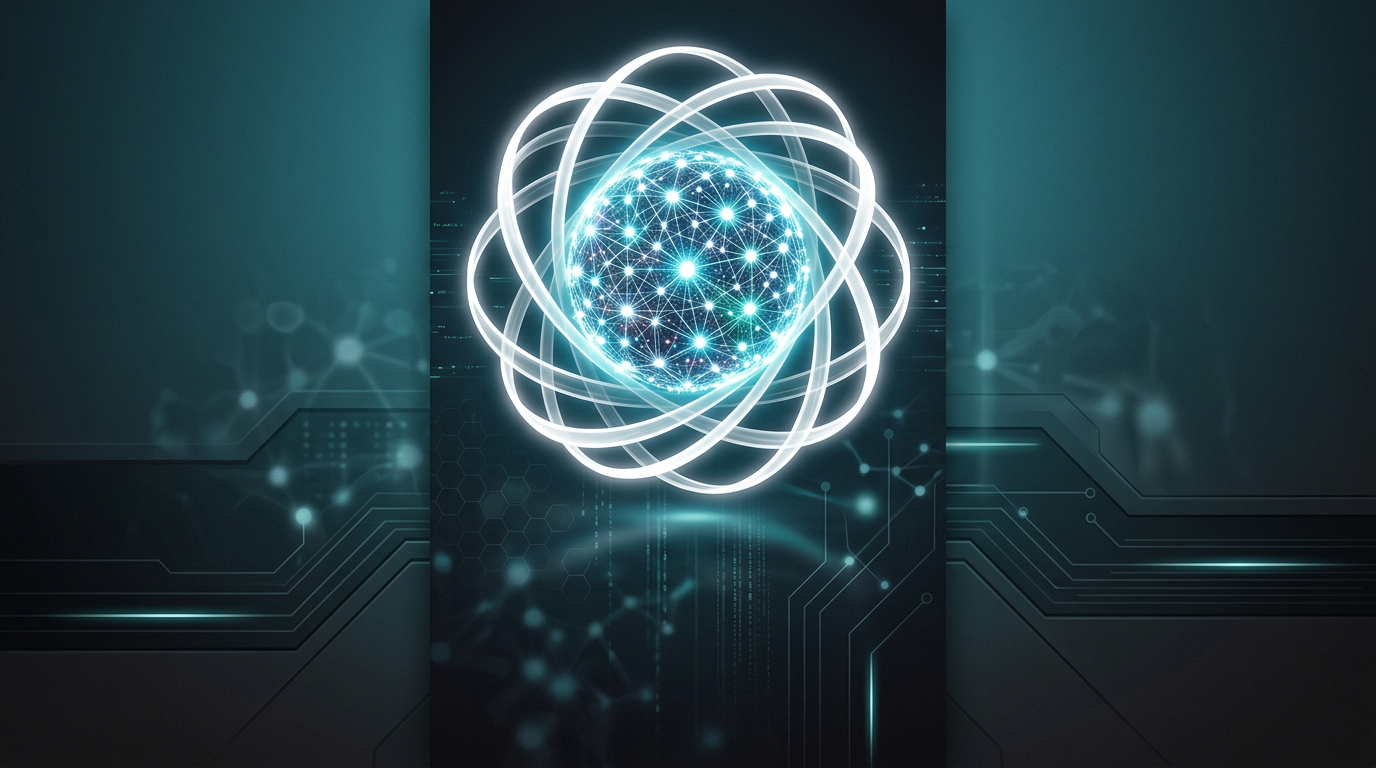 Abstract artificial intelligence network and glowing interface