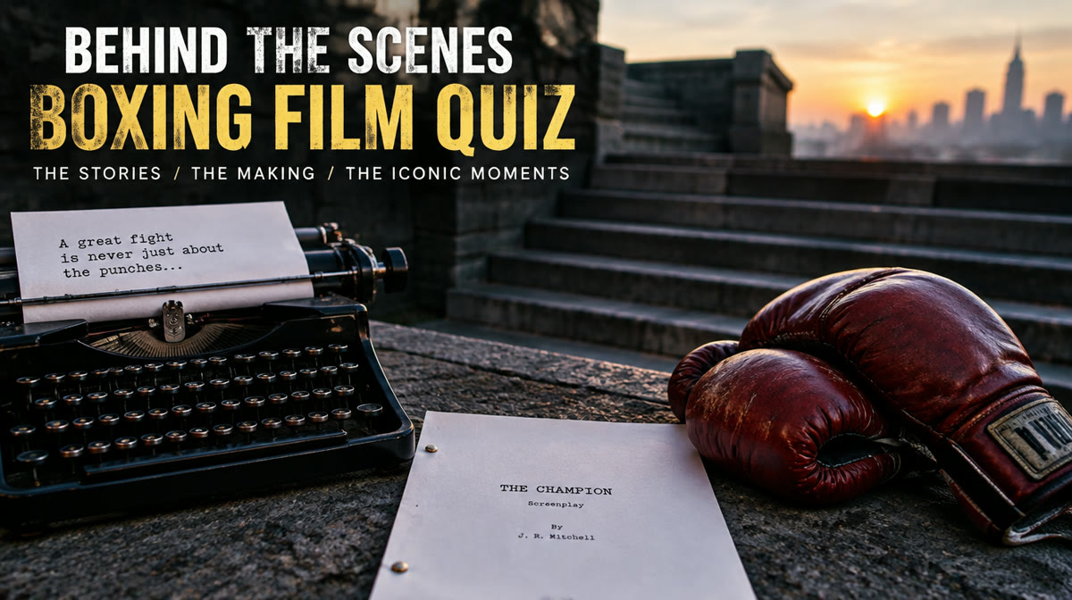 A handwritten movie script resting on a pair of boxing gloves